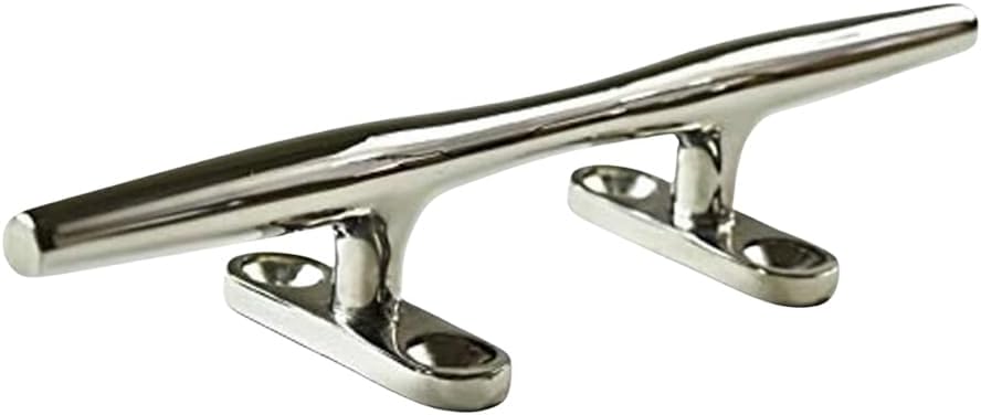 Marine City 316 Grade Stainless Steel Heavy Duty Open Base Cleat Marine Hollow Base Deck Mooring Rope Tie Cleat for Marines – Boats – Yachts (1 Pcs, 10 Inches)