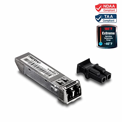 Image of TRENDnet 1000Base- SX Industrial SFP to RJ45 Multi-Mode LC Module, TI-MGBSX, Up to 550m (1,804 Ft), IEE 802.3z, ANSI Fiber Channel, Data Rates up to 1.25Gbps, LC-Type Duplex, Lifetime Protection