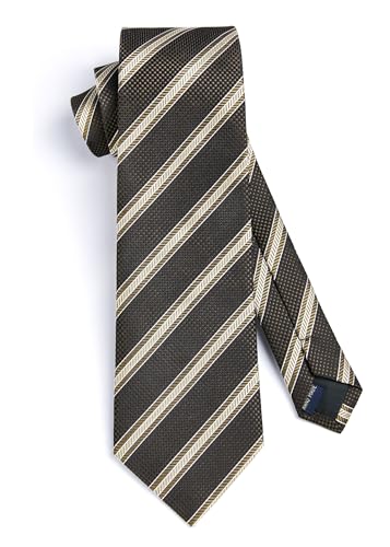 Image of HISDERN Ties for Men Solid Houndstooth Neckties Handkerchief Formal Business Tie & Pocket Square Set Wedding Party