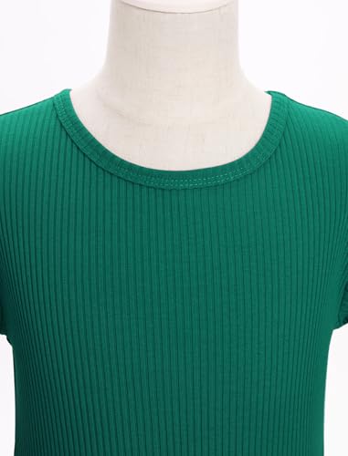 FYMNSI Girls Sweater Dress Boho Long Sleeve Ribbed Knit Floral Lace Trim Asymmetric Hem Kids Birthday Christmas Casual Dress3