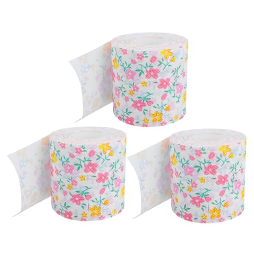 Papel higiénico estampado floral de 3 rollos para decoración de mesas y fiestas en casa 2