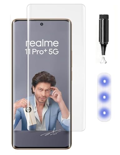 Image of MACLEN Ultra Premium HD Adavnced Glue UV Curved Tempered Glass for Realme 11 Pro, Realme 11 Pro plus | With HD clearity full curved edge protection and Installation Kit