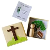 Caja de Pascua de Semana Santa, caja creativa de Pascua con tarjeta, regalo de recuerdo de Semana Santa para la familia, decoración de escritorio de Pascua hecha a mano, caja única de Semana Santa con