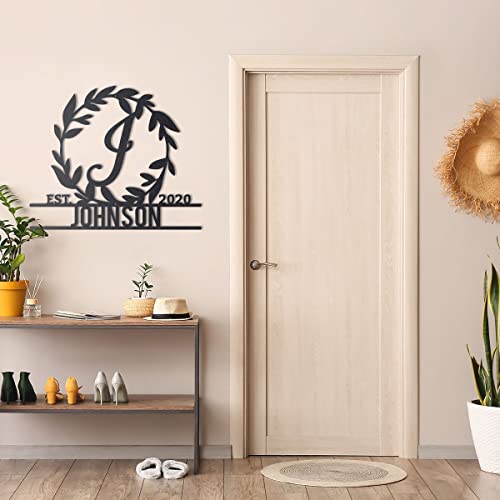 Genuine Realsteel Brand I Metal Wreath Monogram | Unique Wedding Gift I Metal Name Signs Personalized I Metal Wall Art I Last Name Sign | Personalized Wedding Gift | Outdoor Metal Sign #TOP5