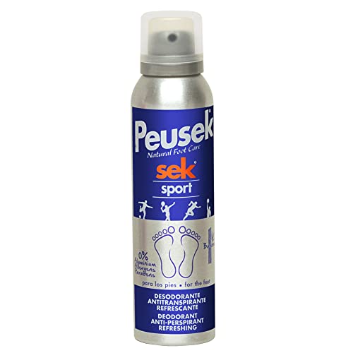 Peusek SEK Sport, 3 en 1, Loción Desodorante, Antitranspirante y Refrescante para pies, Spray 150 ml