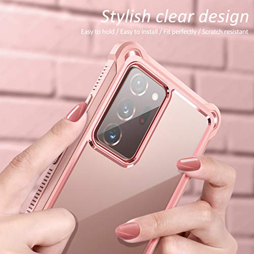 Coque Galaxy Note 20 Ultra métal rose finition galvanisée luxe