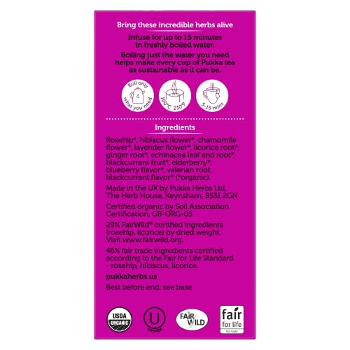 Pukka Organic Tea Bags, Night Time Berry Herbal Tea With Chamomile, Echinacea, And Elderberry, Perfect For Overnight Wellness, 20 Count (Pack Of 3), 60 Tea Bags #TOP7