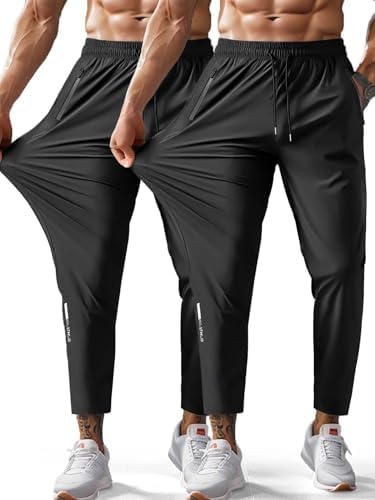 Hidkat Herren-Wanderhose, schnelltrocknend, leicht, Sweathose, Outdoor-Angelhose, wasserabweisend, mit Reißverschlusstaschen