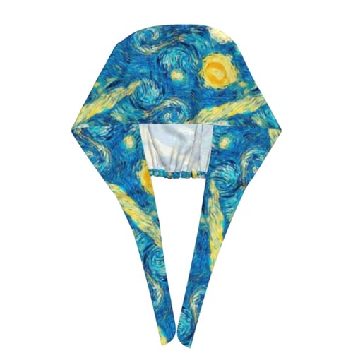 Image of Working Cap Scrub Cap with Sweatband Adjustable Unisex Women Tie Back Hat Nurse Surgical Caps