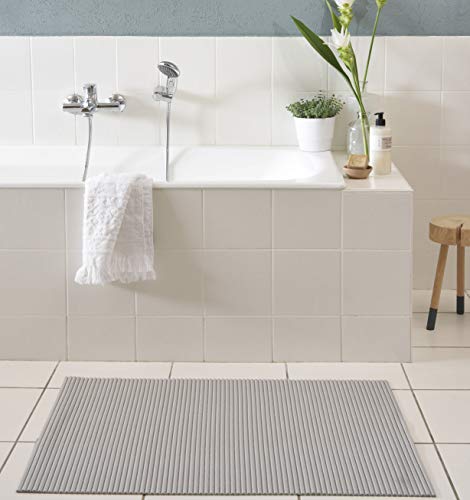 Venilia Weichschaummatte Venisoft Uni Grau Rutschfester Bodenbelag Duschmatte Anti-Rutschmatte, PVC-Polyester, Grau, 65 x 200 cm, 54160