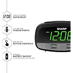 Sharp Dual USB Fast Charge Alarm Clock