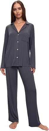 Eberjey Womens Gisele Rib The Long Pajama Set