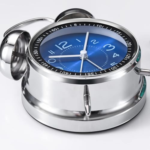 Image of HOME SKILL Alarm Clock for Heavy Sleepers Loud Clock for Adults, Table Clock with Backlight Alarm Clocks for Students Decoration Bedroom /Office (Blue Silver)