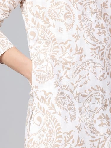 Image of Majestic Man Men's Cotton Regular Fit Ethnic Motifs Printed Long Kurta