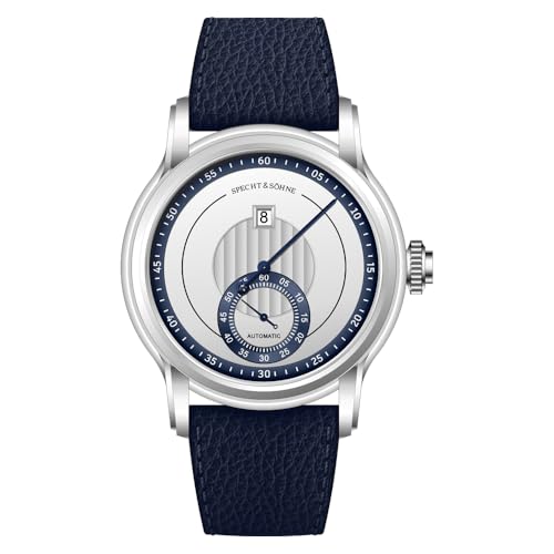 Newly Designed 39mm Specht & Shne Automatic Watch for Men Jumping Hour Mechanical Wristwatch (White)