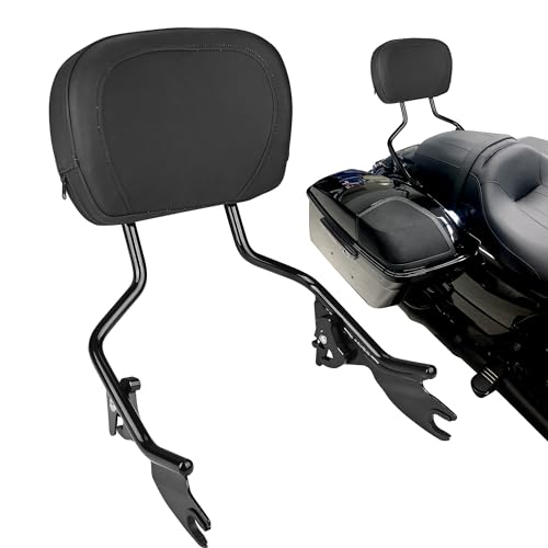 Hutexico Sissy Bar for Harley, 22" Detachable Passenger Rear Backrest Pad Compatible Harley Touring Street Glide Electra Glide Road King CVO 2009-2024 Motorcycle Sissy Bar