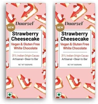 Daarzel Vegan Gluten Free Strawberry Cheesecake White Chocolate