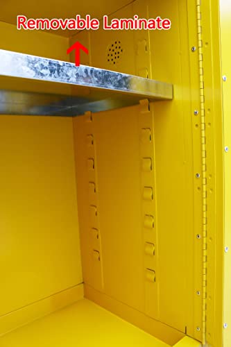 Intbuying Flammable Safety Cabinet, Cold-Rolled Steel Safety Storage Cabinet For Flammable Liquid With One Adjustable Shelf, Self Closing Door, Air Vent,Locking System (40 Gal 23.2X18.1X35In) #TOP3