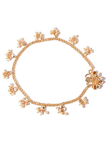 Brass Stylish Moti Anklet, Everyday Wear