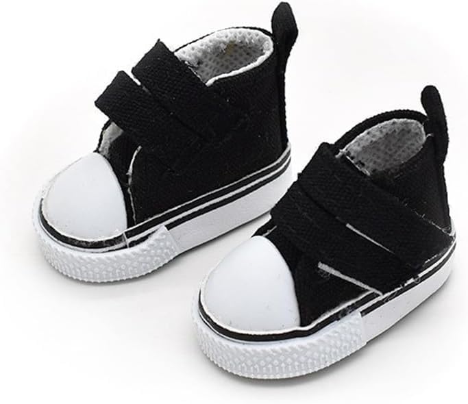 Amlhy 1/6 BJD Doll Canvas Shoes Costume Accessory 5cm, 1 Pair Black