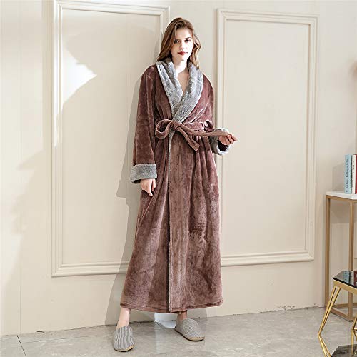BIFINI Men/Women Luxurious Plush Lined Flannel Bath Robe4