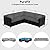 PureFit Outdoor Sectional Sofa Cover Waterproof V Shaped Patio Furniture Covers for Deck, Lawn and Backyard, 89”x89”, Black