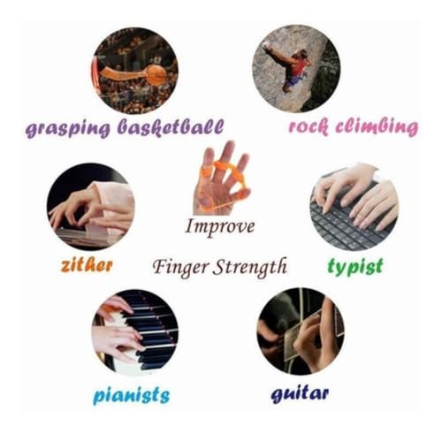 3 Anéis de Exercício para os Dedos Das Mãos, Cores Vermelho, Azul e Verde