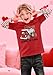 Baby Girls Valentines Day Red Stripe Patchwork Loads of Love Long Sleeve Top Cute Crew Neck Shirt 4 Years