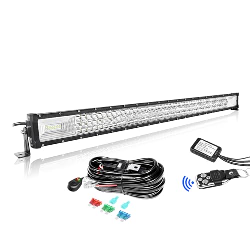 Willpower Barra LED 42 Pulgadas 107cm 540W Con Arnés de Cableado Estroboscópico 12V 24V IP67 Largo Alcance Faro Trabajo 6000k Para 4x4 Tractor Coche Camión Barco Offroad