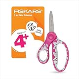 Fiskars 5' SoftGrip Left-Handed Kids Scissors, Pointed Tip...