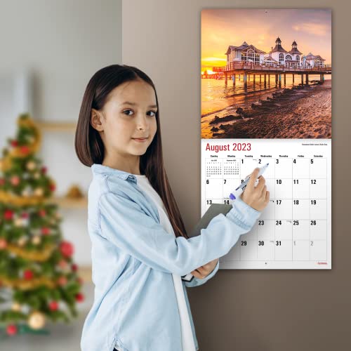 Micasa Germany 2023 Hangable Monthly Wall Calendar | 12" X 24" Open | Thick & Sturdy Paper | Giftable | Explore Deutschland From Home #TOP4
