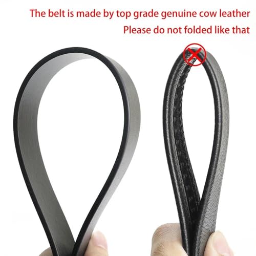 Men's Genuine Leather Ratchet Belt for Dress & Casual Wear, Trim-to-Fit Design, Elegant Gift Box 014