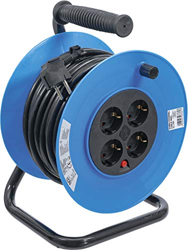Enrollador de cable BGS 3361 de 25 metros con 4 tomas de corriente IP20 2