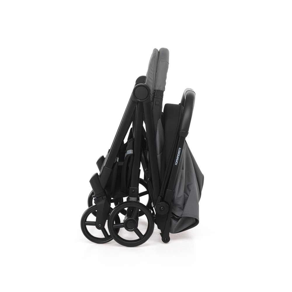 Foppapedretti Passeggino Compatto Voilà, per bambini 0-15 Kg (0-3 anni), Chiusura ad 1 mano, Self-Standing, Schienabile Regolabile, Trasportabile, Porta Oggetti, Telaio in Alluminio, Pietra