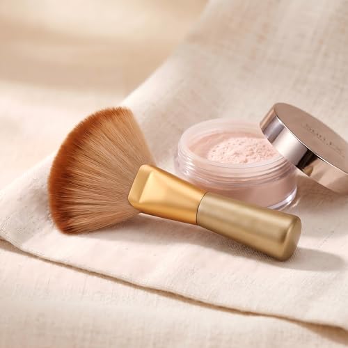 Large Professional Fan Brush, Fluffy Brush for Loose Powder, Sett...
