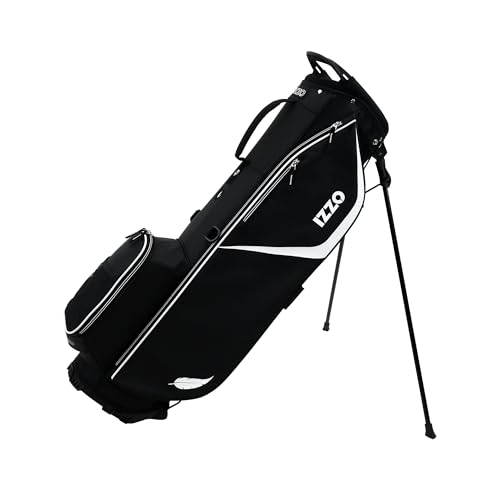 Izzo Ultra Lite Stand Bag, Black,Black/White 3.2 pounds