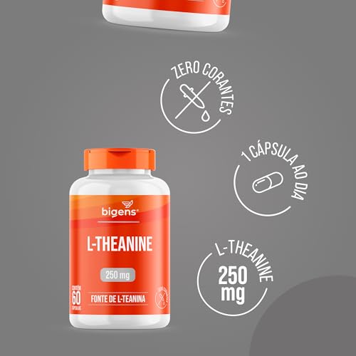 L-Theanine Teanina 250mg, 60 capsulas, Bigens (Unidade)