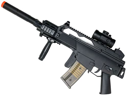 Double Eagle M85P Airsoft Gun Aeg Electric Rifle Great Starter Full & Semi Automatic With 2000 6Mm Bbs & Spare Magazine/Clip, Full Size, Black #TOP4