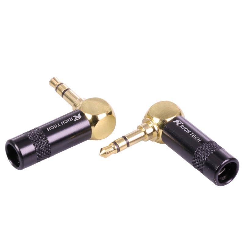 10pcs/lot Right Angle 3.5mm Stereo 3 Poles Male Plug Wire Connector Gold Plated Audio Plug Jack 3.5m Stereo Male Connector