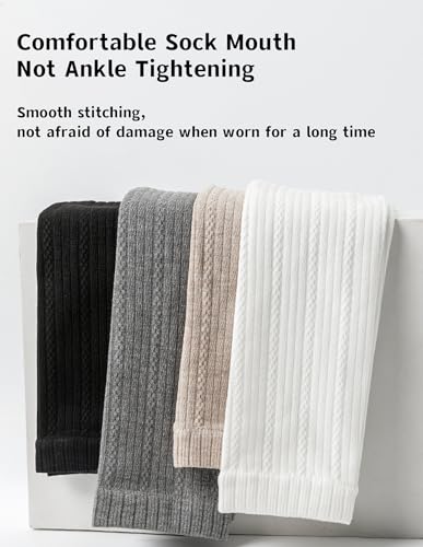 Toddler Girls Knitted Leggings Classic Solid Footless Stretchy Ribbed Tights Ankle Length Pants4