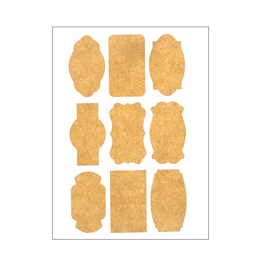 45pcs Brown Kraft Labels 7 Designs Blank Self Adhesive Sticker, DIY Design Cake Decor Self Adhesive Sticky Gift Candy Tags Labels Blank Sticker(1)