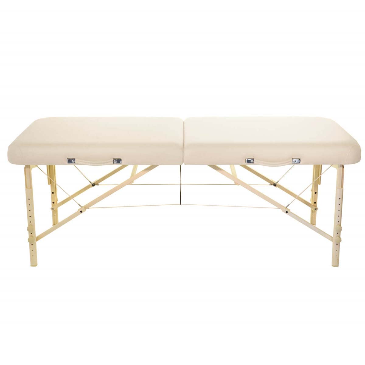 Classic Set | professionelle Mobile Massageliege Creme | 65 mm Polsterung ﻿| ﻿184 x 75 cm | inkl. ﻿Kopfstütze ErgoFit mit Polsterkragen, ﻿Armablage, ﻿Transporttasche ﻿| seit 35 Jahren