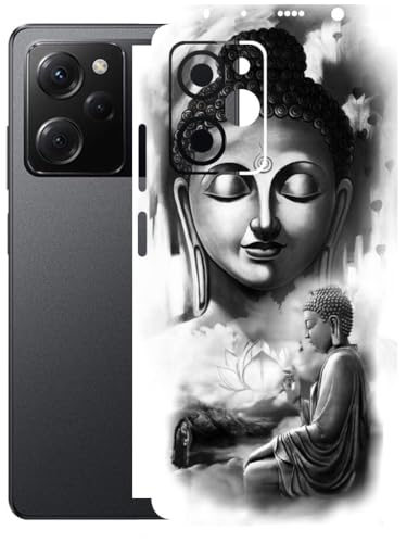 Image of AtOdds - Full Body Back Screen Guard Protector Film - Lamination Wrap Skin Sticker Compatible with Poco X5 PRO (5G) | Scratchproof Matte Finish (Buddha)