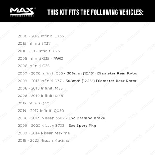 Image of Max Advanced Brakes StyleMAX+ Rear Brake Kit | Fits 2016-2023 Nissan Maxima | Brake & Rotor Kit for Daily Performance | Cross-Drilled Rotors & Ceramic Brake Pads