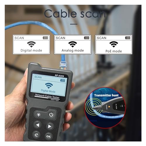 Probador de cable internet NF-8209 con pantalla LCD para red RJ45 3