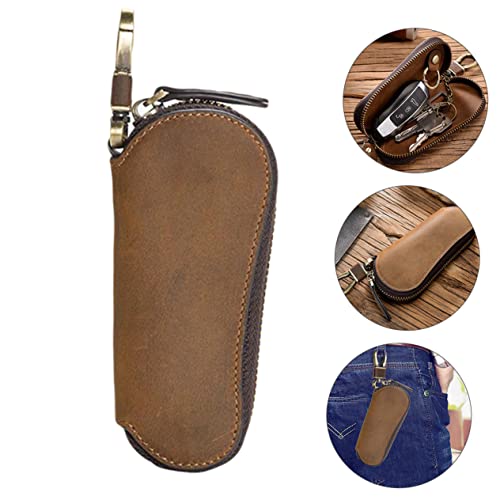 Cuir véritable multifonction café : un étui porte-clés vintage idéal à offrir - 6