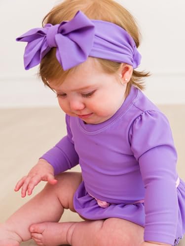 RuffleButts Girls UPF50+ Shimmer Swim Bow Headband4