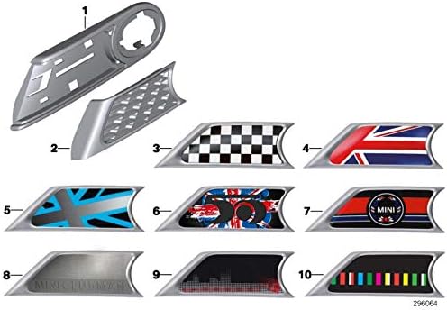 MINI Genuine Side Scuttle Trim Set R5x Black Jack Design With Pad 51130432571