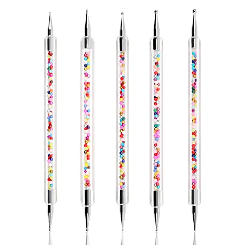 Yisinuoo 5Pcs (10Sizes) 2 Ways Dotting Tools, Nail Art Tools For Painting Nail Design Kit With Colored Handles Acrylic Nail Art Pen Dot Paint Manicure Kit For Home Diy Nail Salon #TOP13
