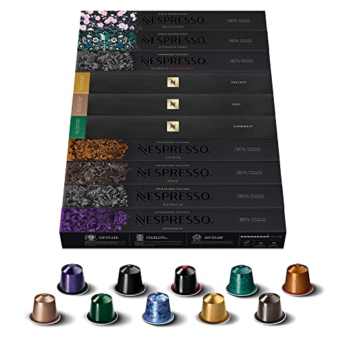 Nespresso Original Cápsulas de Café, 100 Unidades, 10 Variedades